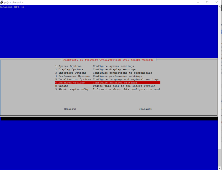 Expand File System trên Banana Pi chạy Raspbian
